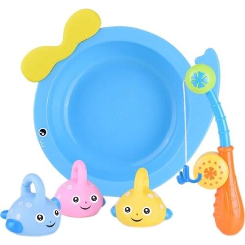 5Pcs Bathtub Toys Fish Game Fishing Toys Children Water Play Squeeze Water Spray Animal Baby Basin Toy Baby Washbasin