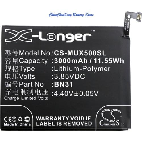 Cameron Sino 3000mAh Battery BN31 for XiaoMi 5X, Mi 5X, Mi 5X Dual SIM, Mi 5X Dual SIM TD-LTE