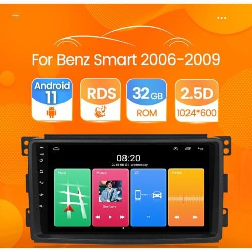 2 DIN Car Radio Multimedia Video Player for Mercedes/Benz Smart Fortwo 2005-2010 Android 11 Version Stereo GPS Navigation WIFI
