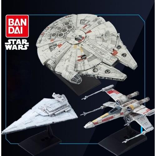 Bandai Star Wars Assembly Model Mini Star-destroyer X-Wing Y-Wing Starfighter Millennium Falcon TIE AT-M6 Anime Figures Collect
