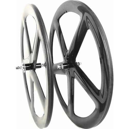 Free shipping carbon wheels road 5 spokes wheelset clincher/tubular 700c track 5 spokes wheels Fixed gear spokes wheels