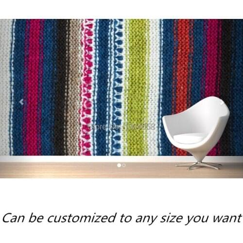 Free shipping to customize Multicoloured Sweater Knit Mural large mural television sofa bedroom wall wallpaper