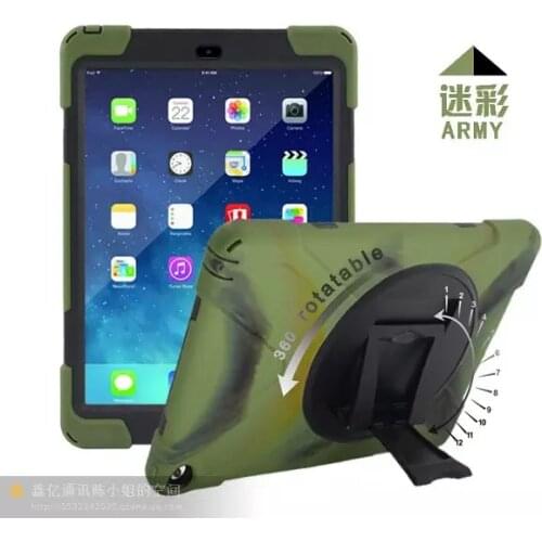 Cover Case For Apple iPad Air 2 Kids Safe Shockproof Heavy Duty Silicone Hard Cover Kickstand Design Case For iPAD 6 Cover Case