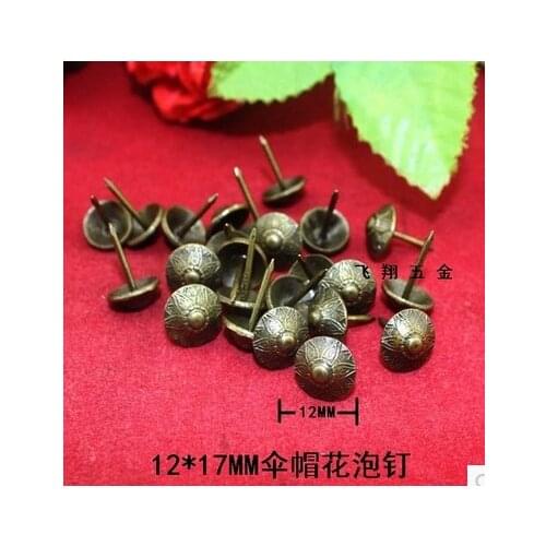 Antique Decorative 12*17MM umbrella hat antique sofa foam soft iron nail for woodwork decoration bubble nail