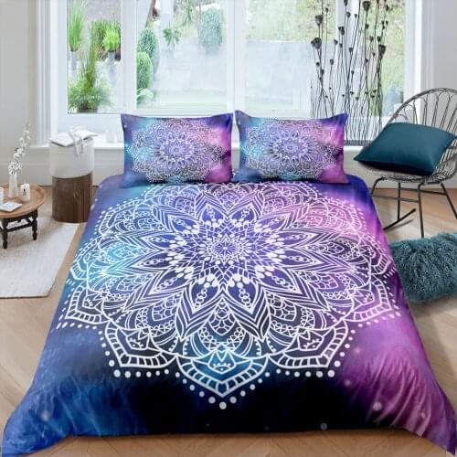 Home Textiles Luxury 3D Mysterious Mandala Print Duvet Cover Set 2/3 Pcs Pillowcase Bedding Set AU/EU/UK/US Queen and King Size
