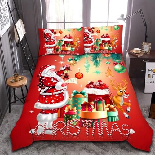 Fanaijia Luxury 3D Christmas Bedding Sets twin size kids cartoon Duvet Cover and Pillowcase Children New Years gift
