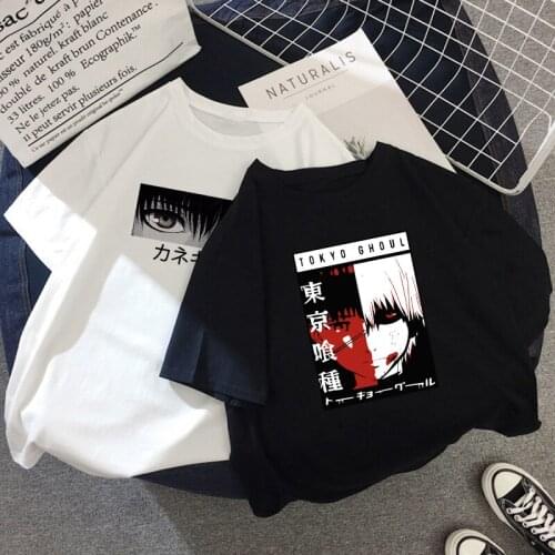 Japanese Anime Tokyo Ghoul Eyes Print T Shirt Women Cool Funny Cartoon T-shirt Harajuku Casual Summer Tshirt Y2K Top Tees Female