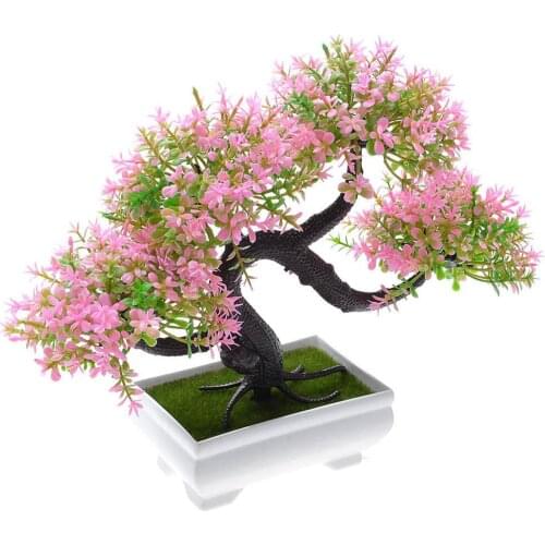 Artificial Plants Pine Bonsai Small Tree Pot Plants Fake Flowers Potted Ornaments For Home Decoration Hotel Garden Decor