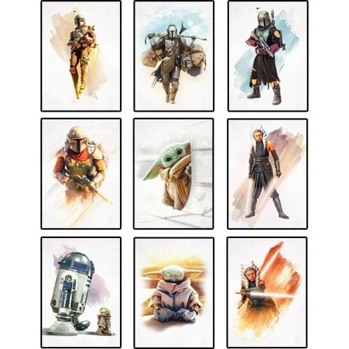 Star Wars Canvas Painting Darth Vader Yoda Movie Posters and Prints Art Print Mural Pictures Childrens Room Home Decor Cuadros