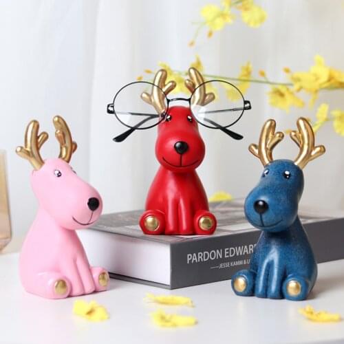Cute Deer Decoration Resin Animal Model Modern Home Decoration Accessories Living Room Bedroom Study Countertop Decoration Gifts