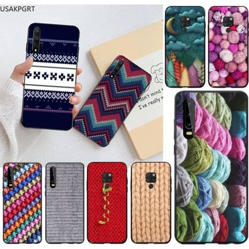 Sewing Knitting Crochet Textile Soft Phone Case Capa for Huawei P40 P30 P20 lite Pro Mate 30 20 Pro P Smart 2020 prime