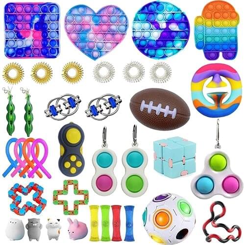 Push Bubble Fidget Toys Sets Anti Stress Suit Strings Relief Children Adults Sensory Squishy Antistress Relief Anti Stress Figet