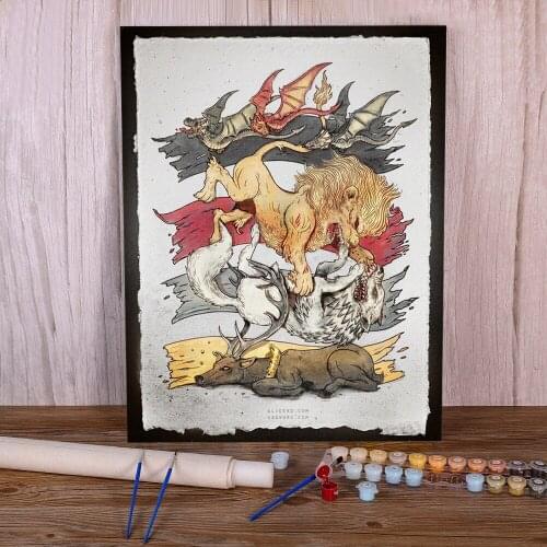 Unknown A King In Every Corner DIY Painting By Numbers Set Oil Paints 40*50 Canvas Pictures Wall Decoration For Handicraft