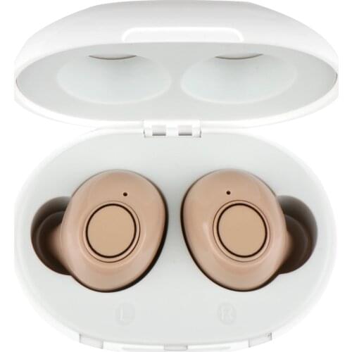 1 Pair USB Rechargeable Mini In Ear Invisible Hearing Aids Assistant Adjustable Tone Sound Amplifier For Deaf Elderly