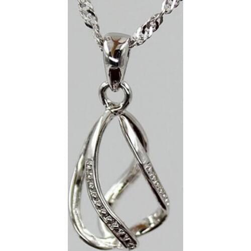 Wholesale 925 Sterling Silver Water Drop Charm Wish Pearl Cage Pendant