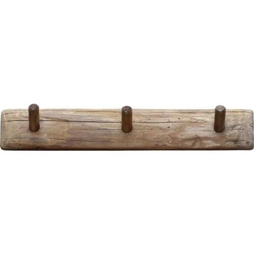 Recyclable wood wall hanger cloth hook nostalgic home decoration coat living room rack pine worm hole
