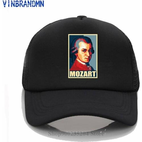 Mozart Propaganda Poster Popular Art Baseball caps Famous Music Composer sun hat Piano Music Lovers net hat Great musician hats