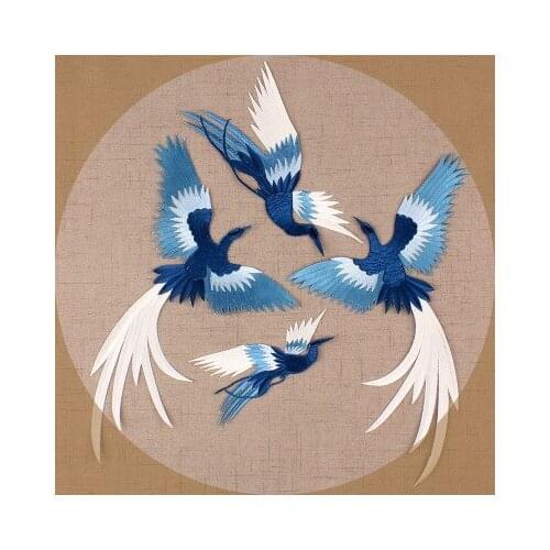 Bird 4pcs/set iron on Embroidered Applique patches for clothing sewing skirt fabric patch garment Accessories Diy decoration