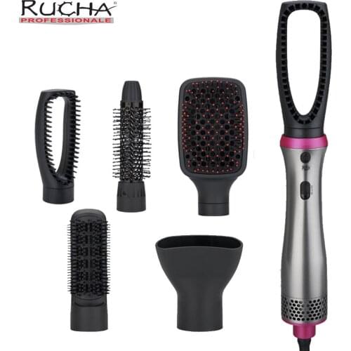 Hot Air Comb 5 In 1 MultiFunctional Hair Dryer Comb Salon Straightening and Curling Iron Roll Styling Brush Hair Styling Tool