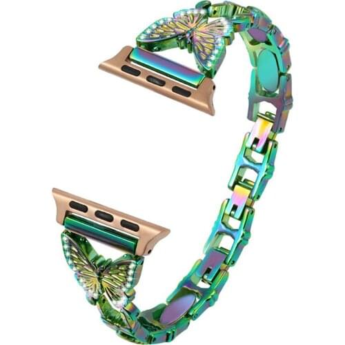 Women Jewelry Metal Stainless Steel strap for Apple Watch Band 42mm 44mm 38mm 40mm iWatch Series 6 5 4 3 2 Replacement Wristband