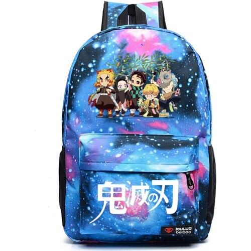 Anime Demon Slayer Backpack Schoolbag Canvas Packsack Casual High Quality Teenger Unisex Student Travel Laptop Bag
