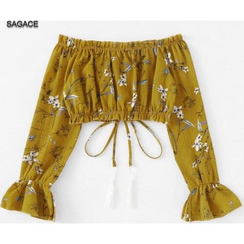 Женские рубашки с рюшами SAGACE China At AliExpress