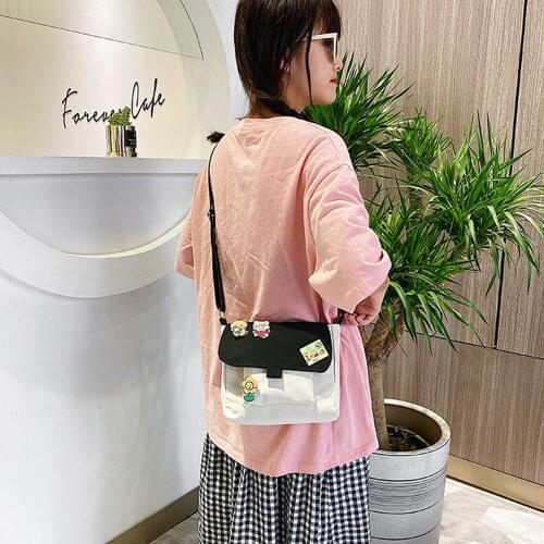 Cartoon Bear Messenger Bag Girl Cute Female Multi-purpose Canvas Shoulder Bags School Bags Cartoon School Bags for Children Gift