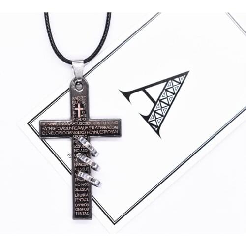 High Quality Black Gold Metal Necklace Cross Pendant Accessories Women Men Jewelry Necklaces & Pendants