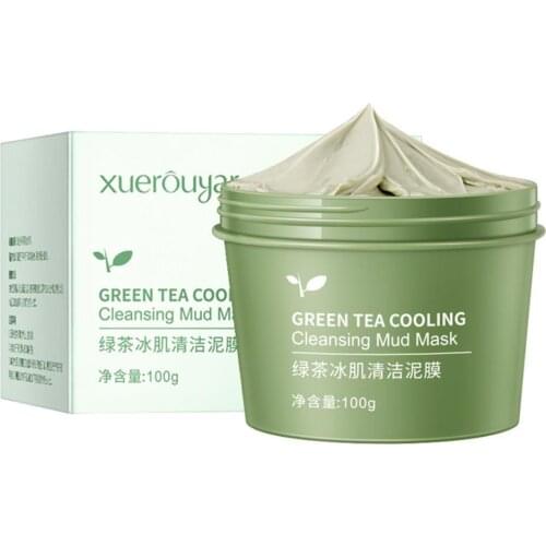 Xuerouya Green Tea Ice Muscle Cleansing Mask 100g Deep Cleansing Mud Moisturizing Tightening Pore Mask B8M5