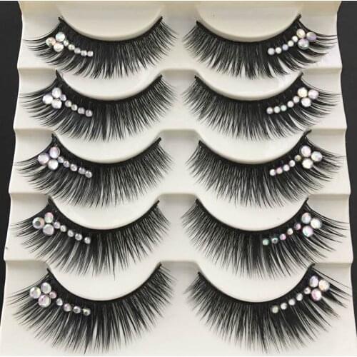YOKPN Fashion Shimmery False Eyelashes Stage Performance Latin Fake Eyelashes Exaggerated Stage Makeup Thick Long Eye Lashes