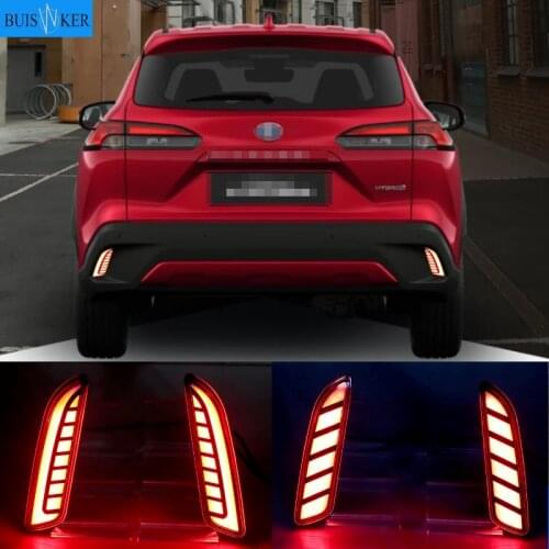 2021~2022y car bumper tail light corolla cross taillight Reversing Brake LED car accessories Taillamp corolla rear light fog
