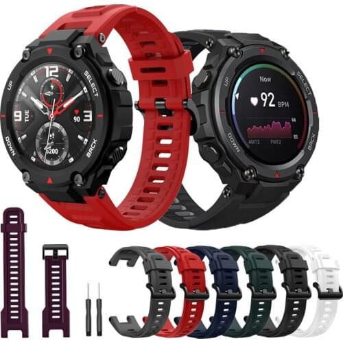 Replacement Silicone Band For Huami Amazfit T-Rex For Xiaomi Amazfit T-REX Pro Smart Watch Bracelet Soft Sport Wrist Strap