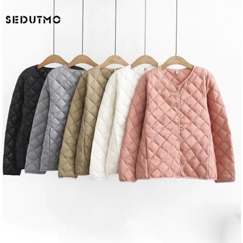 SEDUTMO Winter Plus Size 4XL Jackets Women Ultra Light Short Coat Casual Black Puffer Jacket Autumn Parkas ED534