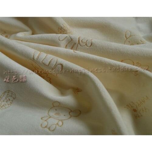 1 meter printing deer pattern fabric super soft animal yellow velboa for DIY sewing Stuffed toys material Warp knitting velvet