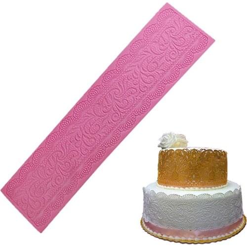 1pc Flower Pattern Fondant Cake Mat DIY Silicone Fondant Mold Fondant Embossing Mold DIY Baking Tools Accessories