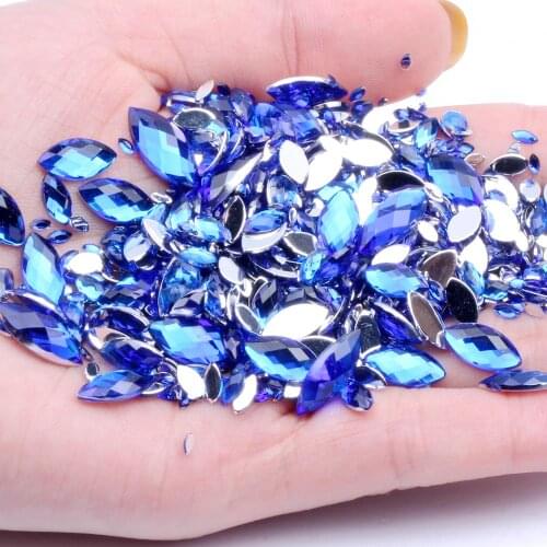 Acrylic Flat Back 3x6mm 2000pcs Marquise Earth Facets Many Sizes Crystal Color Acrylic Shape Glue On Beads Decorate DIY