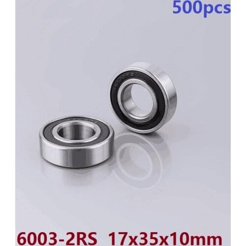 500pcs/lot 6003RS 6003-2RS 6003 2RS RS 17*35*10 mm Deep Groove Ball bearing double rubber sealed 17x35x10 mm