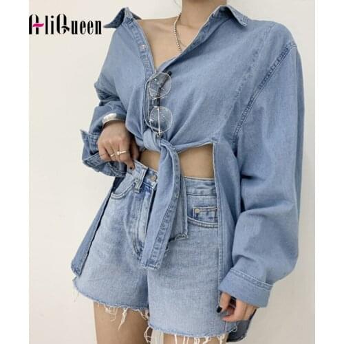 Женские джинсовые рубашки AliQueen China At AliExpress