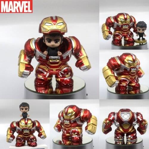 13cm Avengers 3 HT Series Action Figure MK44 Anti-Hulk Modle Hulk Iron Man Hand Shaking Head Figam Car Doll toys for youth