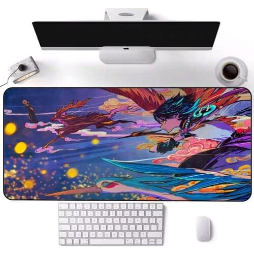 PC keyboard large gaming accessories pad anime mouse pad rgb game player mousepad desk mat ordinary ground mats led light