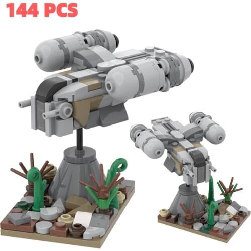 MOC Star series Mini Battle Razor Scene Space Wars Movie Figures Spaceship DIY Blocks 144PCS Toys Children Kids Birthday Gifts