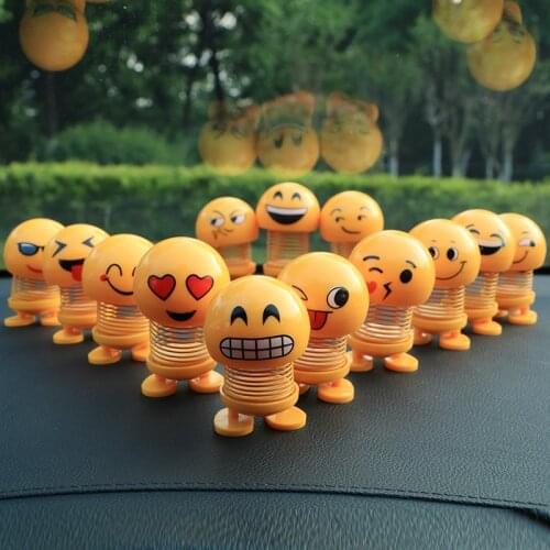 Creative Car Decor Shaking Head Doll Small Ornaments Lovely Car Interior Doll Can be pasted Funny Car Toys Car Decoration