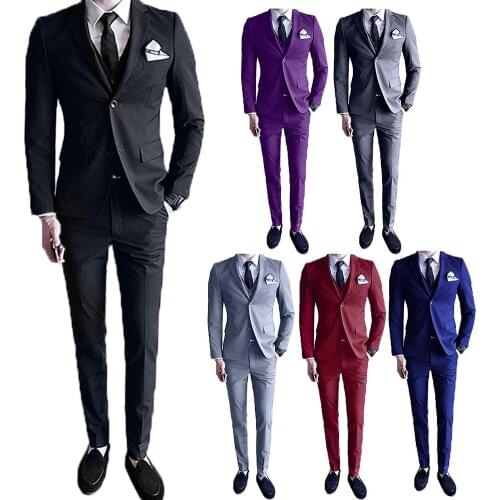3Pcs Plus Size Men Suits Male Single-breasted Lapel Collar Blazer Coat Vest Pants Business Suit Set Suits for Men ropa hombre