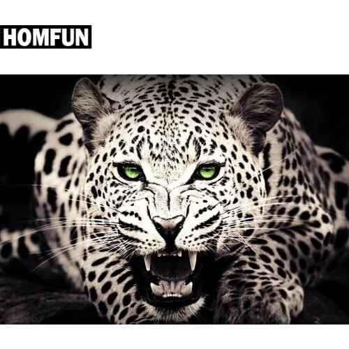 HOMFUN Full Square/Round Drill 5D DIY Diamond Painting "Animal leopard (3)" Embroidery Cross Stitch 5D Home Decor Gift