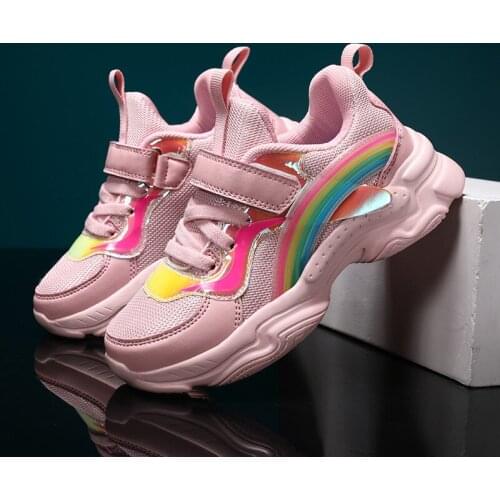 2021 Autumn New Kids Pu Leather Shoes Baby Girls Sport Sneakers Children Shoes Boys Fashion Casual Shoes Soft Brand Trainer Pink