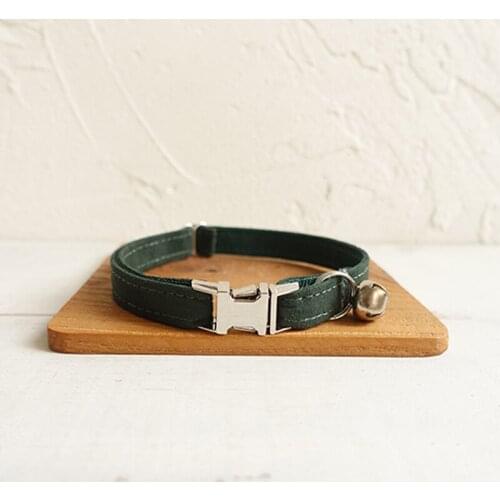 Pet Small Dog Collar The Green Day Green Adjustable Cat Nameplate ID 2 Sizes Poly Satin And Nylon Cat Collar Sash Small Bell