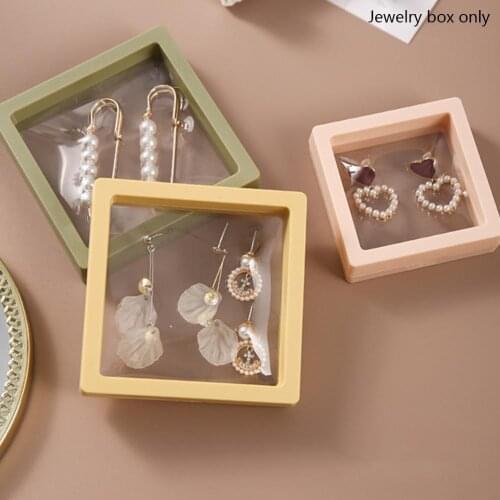 PE Film Suspension Jewelry Display Box Jewelry Storage Rack for Ring Necklace Bracelet Earring Transparent Art Container Frame