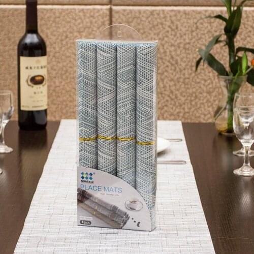 European style western placemat four pieces gift boxed placemat pvc placemat heat insulation pad waterproof and anti-scald