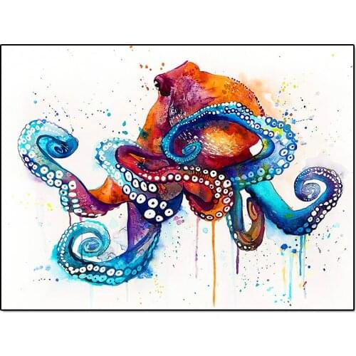 Modern Graffiti Art Octopus Bottle Canvas Painting Abstract Ocean Animal Posters and Prints Living Room Decoration Wall Pictures
