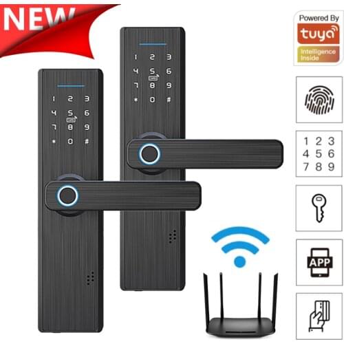 Tuya Smart Lock Waterproof Fingerprint Door Lock IC Card Password Key Unlock APP Remotely Home Security Electronic Digital Lock